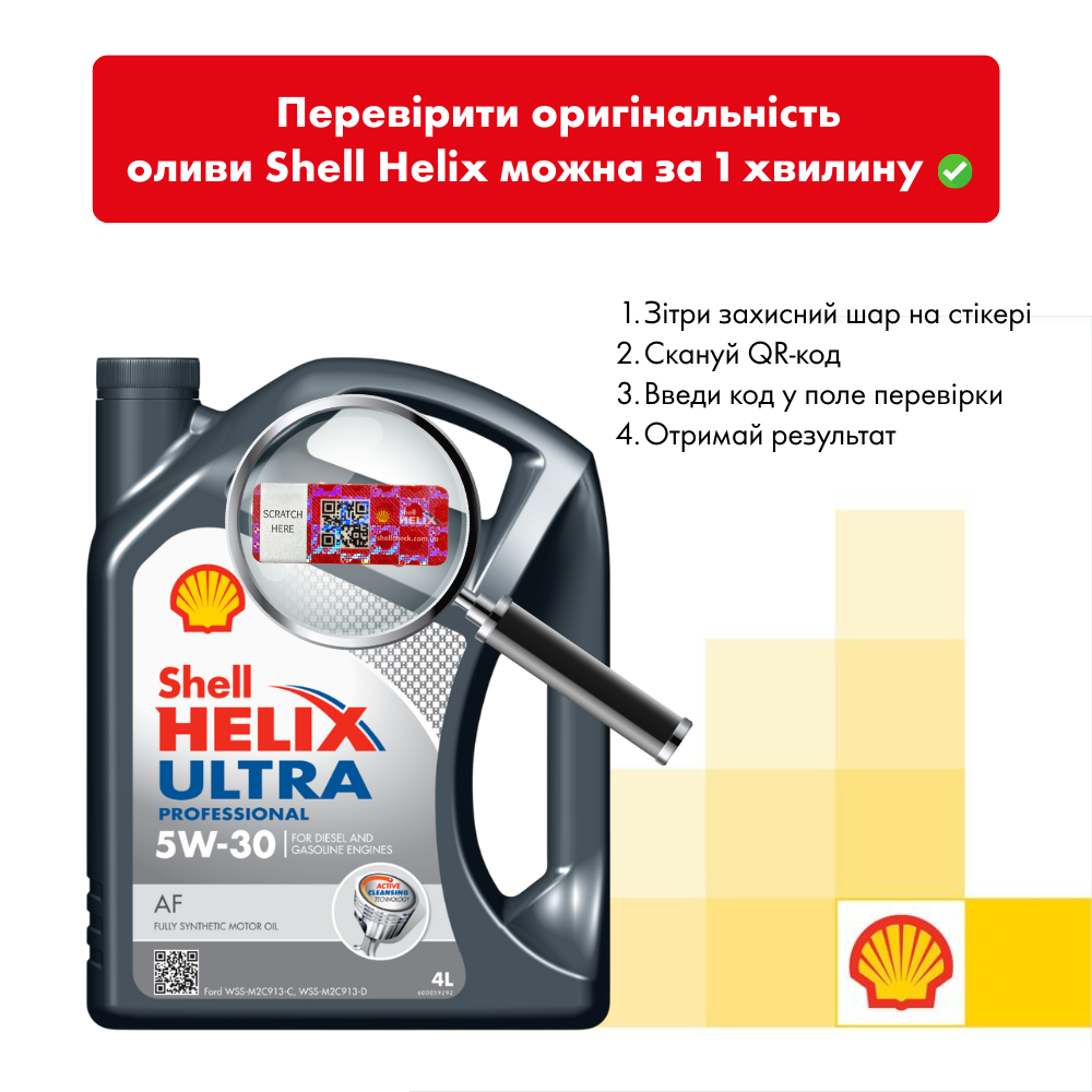 Як відрізнити оригінальне моторне масло Shell